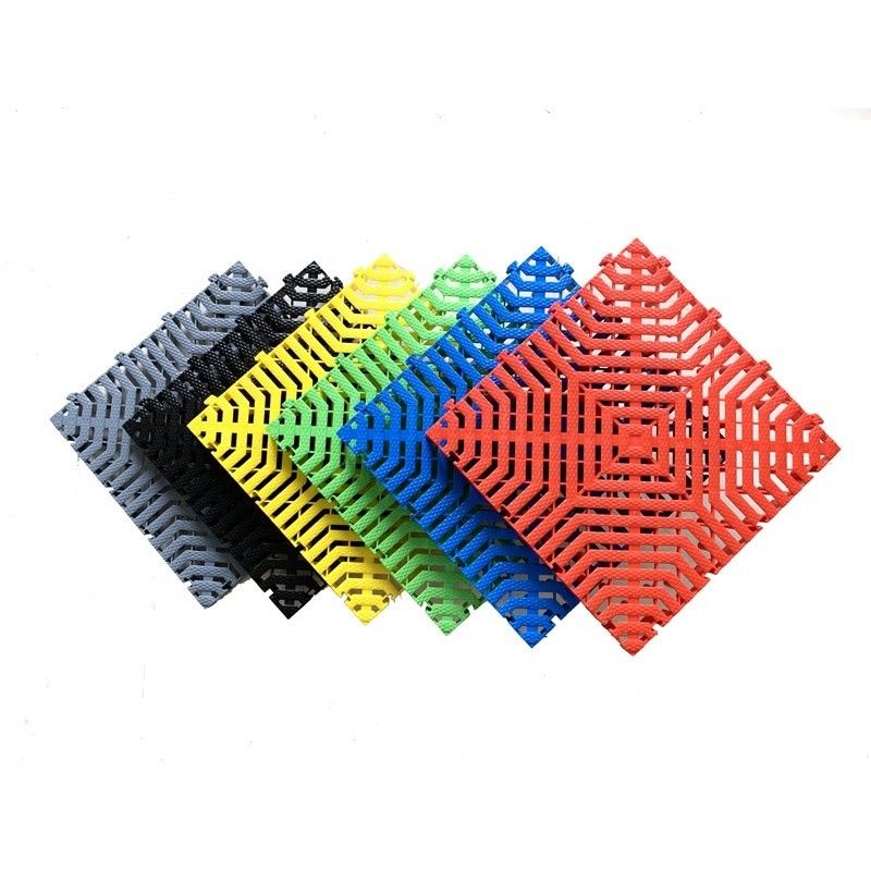 40x40x3.0cm 厚いPPプラスチック・インターロックマット 室内洗車・ガレージ床カバー